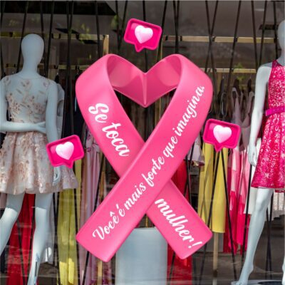Adesivo Vitrine Outubro Rosa N7