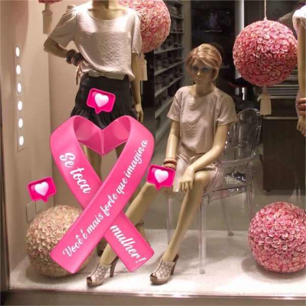 Adesivo Vitrine Outubro Rosa N7 - Imagem 2