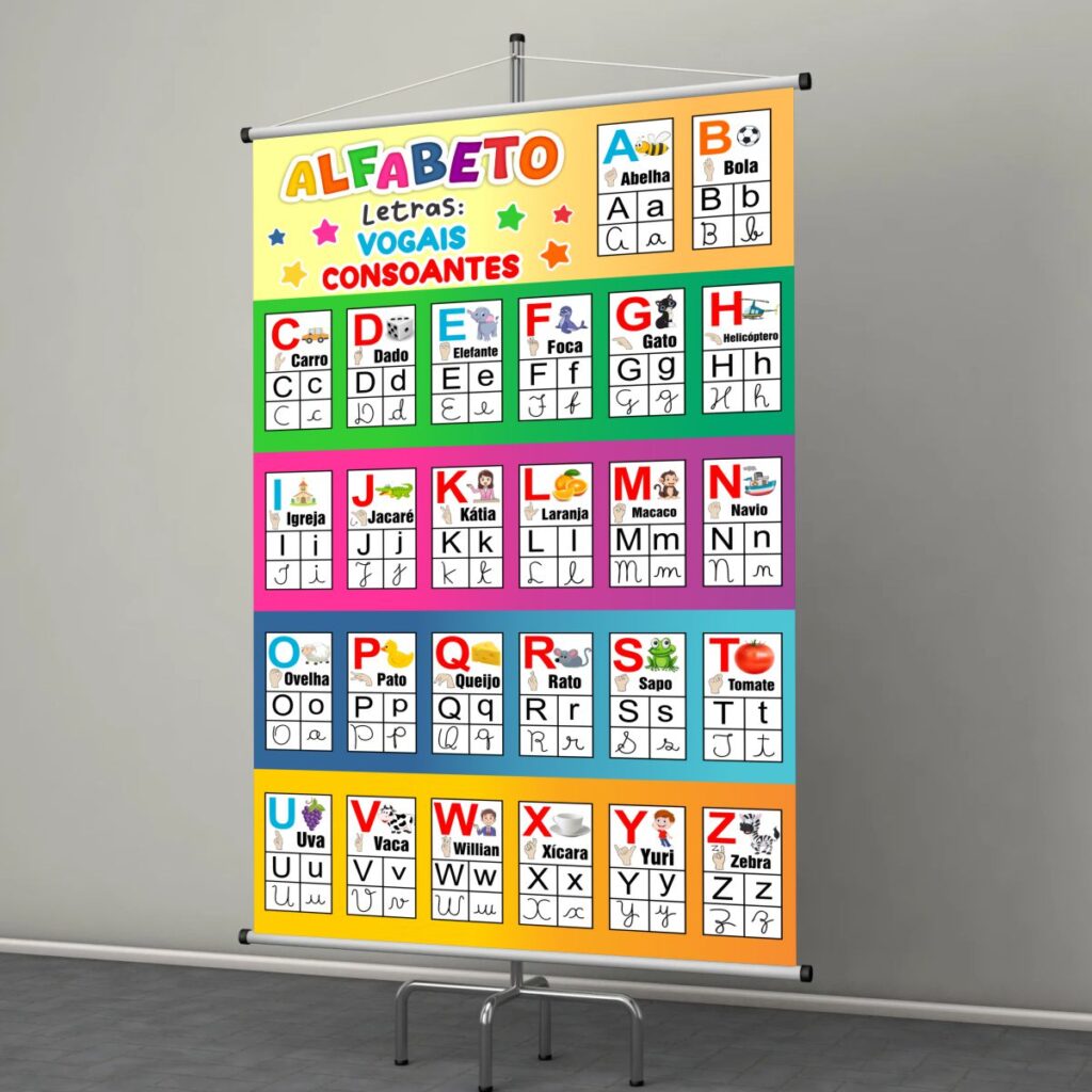 Banner Lona para Escola Didático Alfabeto