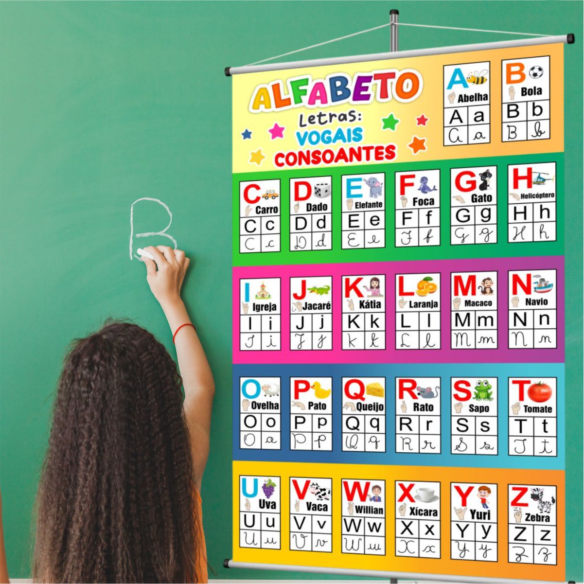 Banner Lona para Escola Didático Alfabeto - Imagem 2