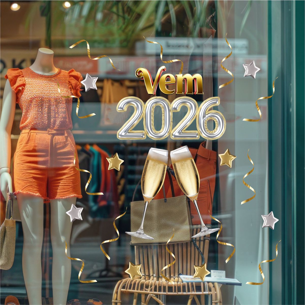 Adesivo Vitrine Ano Novo N16 - Imagem 2