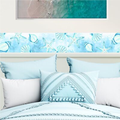 Adesivo De Parede Faixa Praia Azul