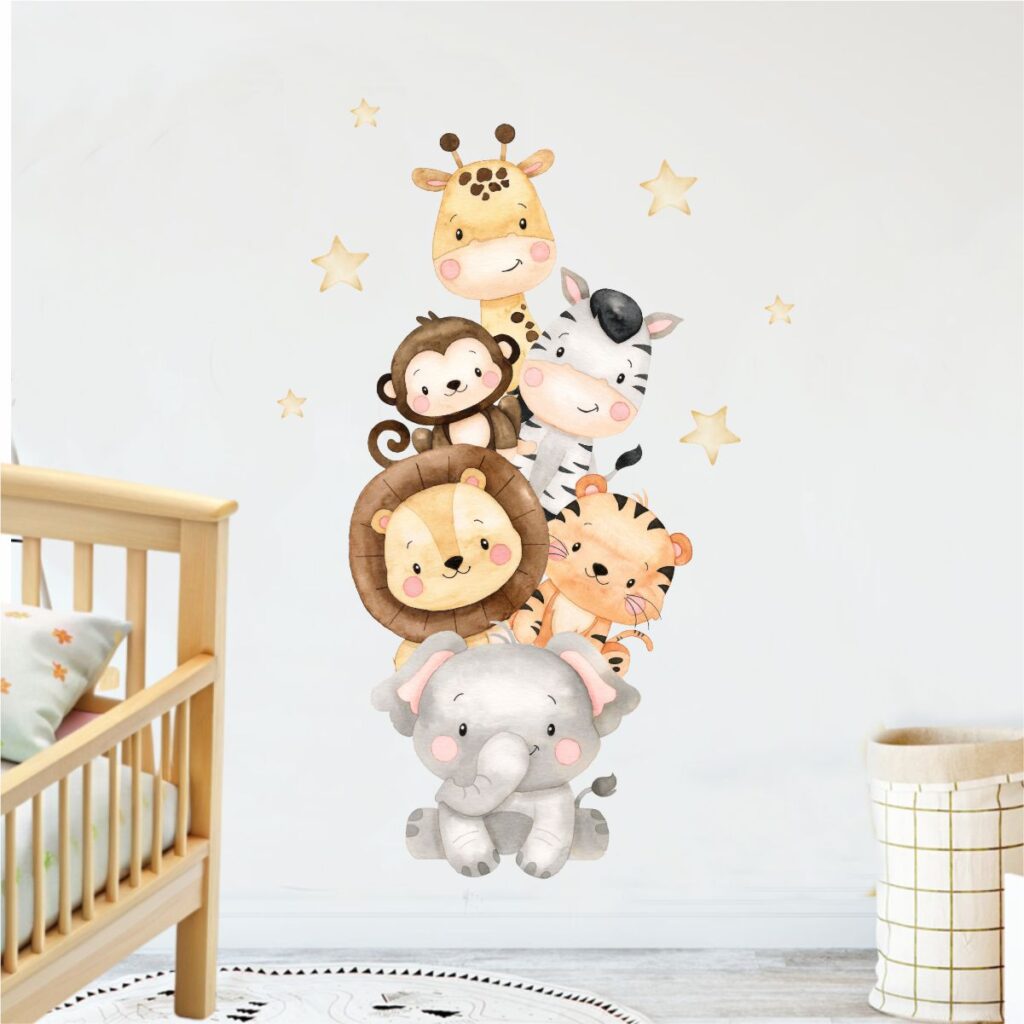 Adesivo de Parede Infantil Safari Pintura Menino