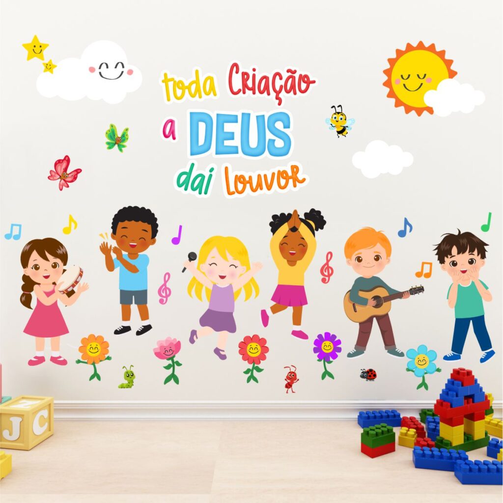 Adesivo de Parede Infantil Crianças Dai Louvor
