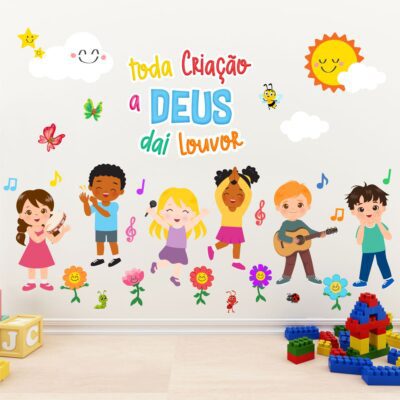 Adesivo de Parede Infantil Crianças Dai Louvor