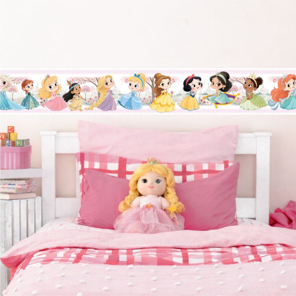Adesivo de Parede Faixa Infantil Princesas Cute