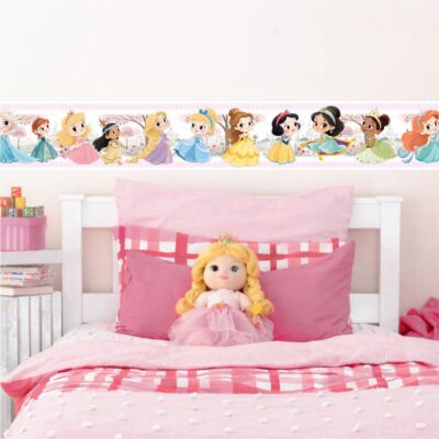 Adesivo de Parede Faixa Infantil Princesas Cute