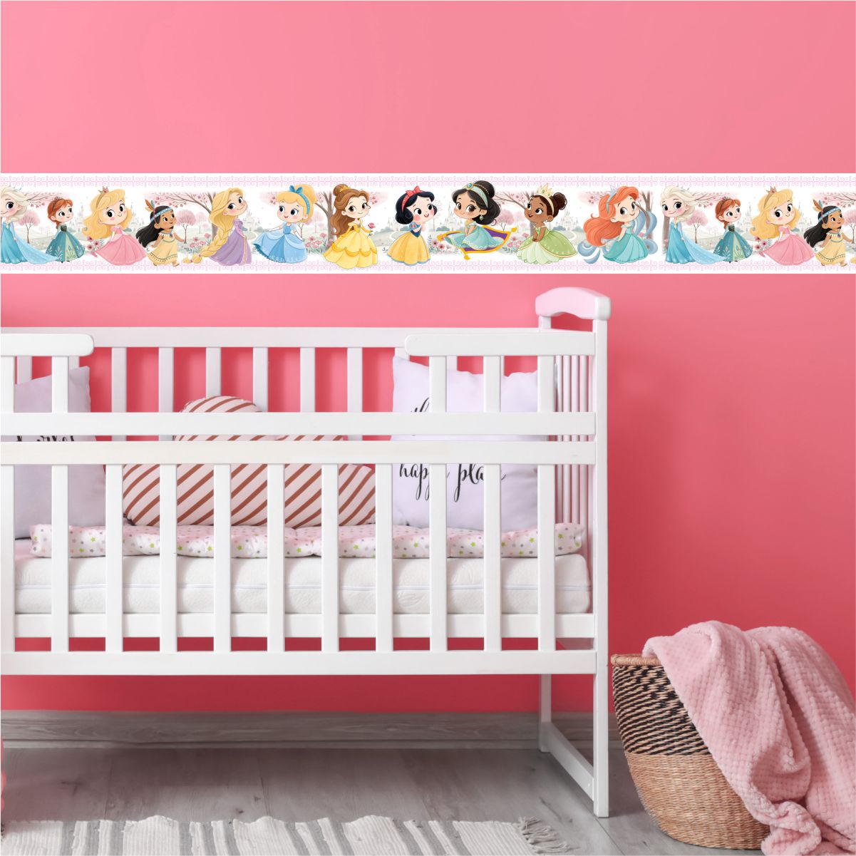 Adesivo de Parede Faixa Infantil Princesas Cute - Imagem 2