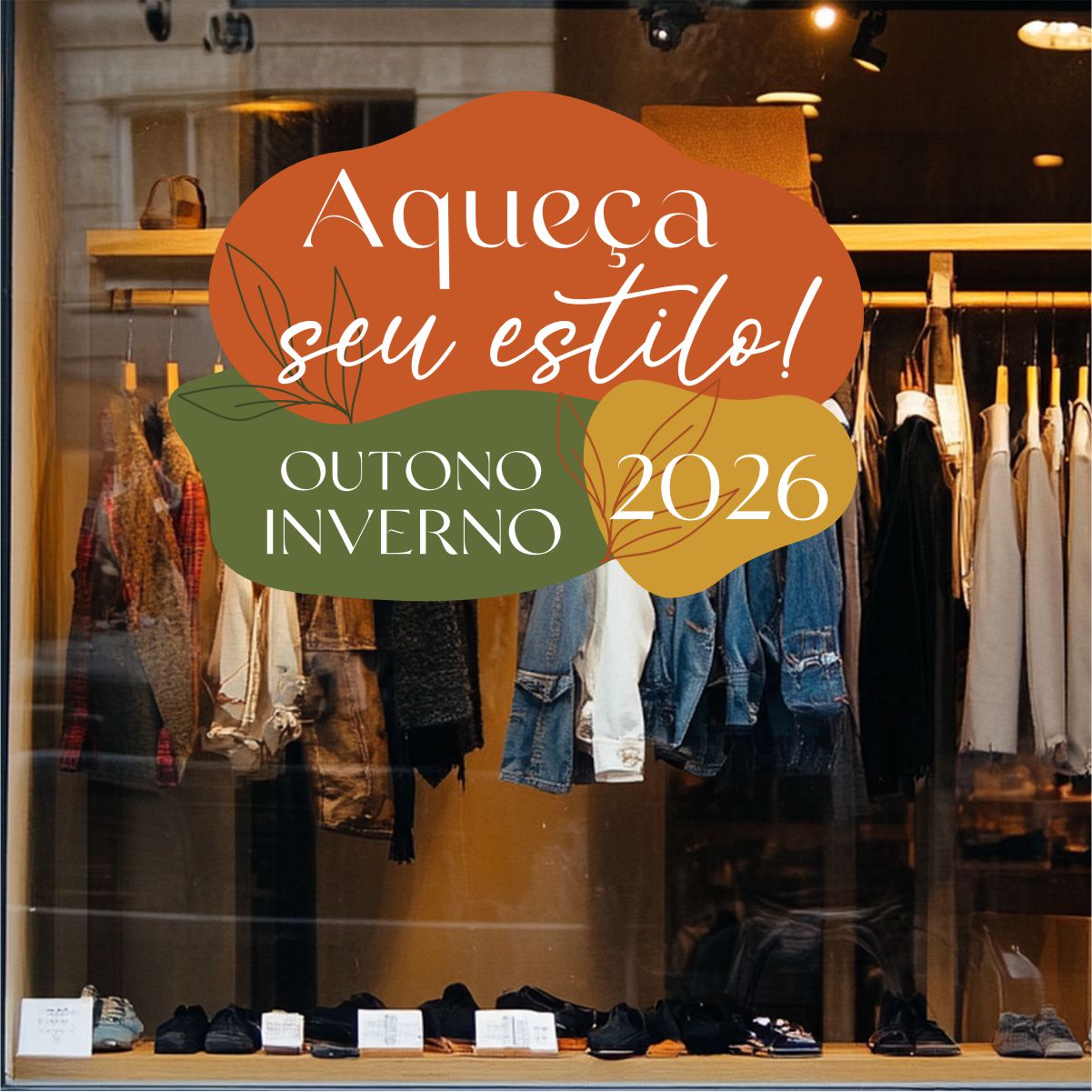 Adesivo Decorativo Vitrine Outono Inverno N7 - Imagem 2