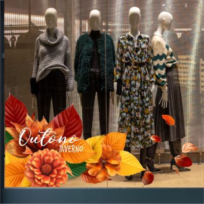 Adesivo Decorativo Vitrine Outono Inverno N8