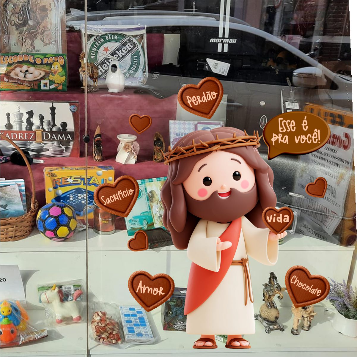 Adesivo Vitrine de Páscoa N23 - Imagem 2