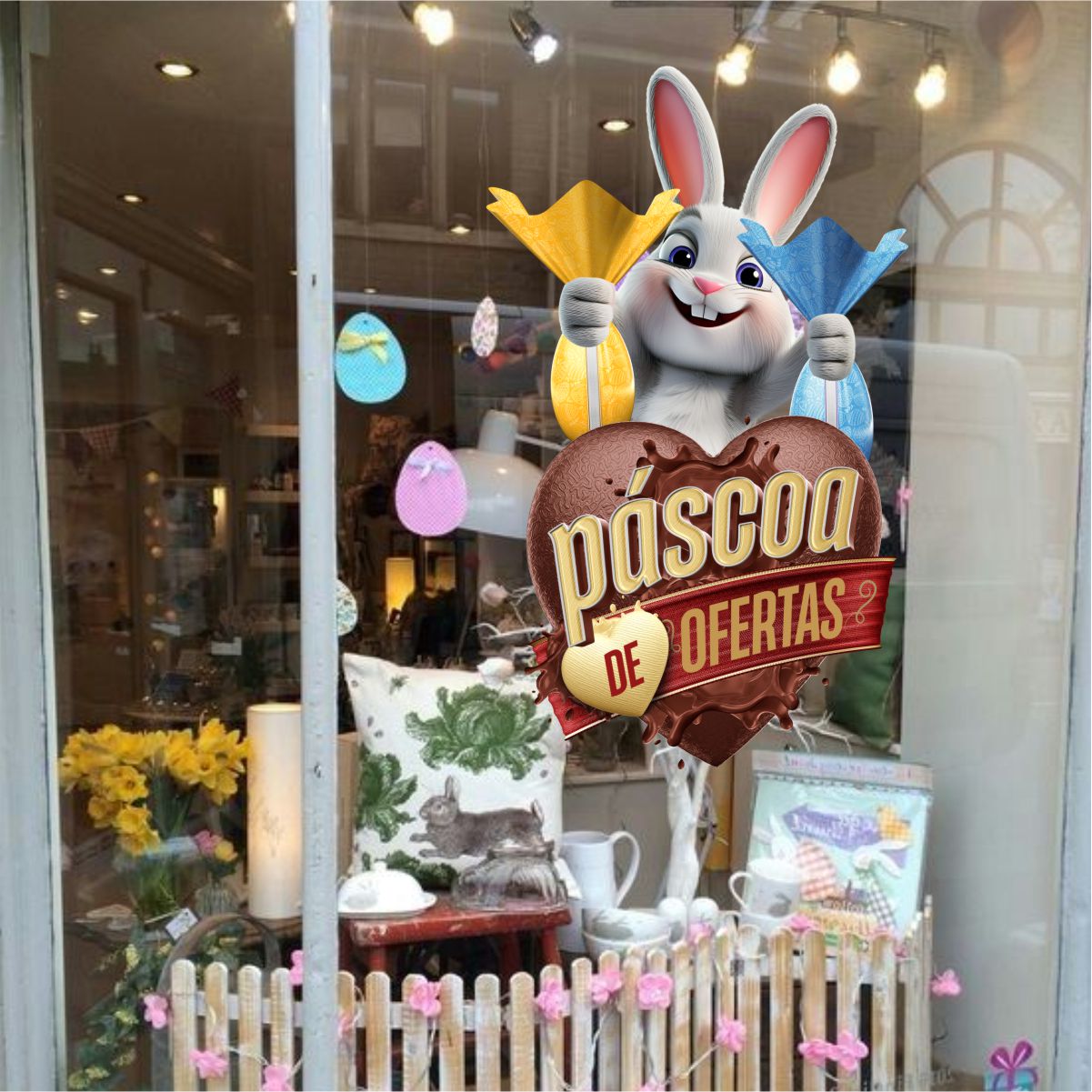 Adesivo Vitrine de Páscoa N24 - Imagem 2