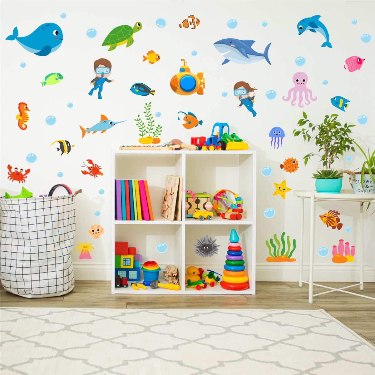 Adesivo de Parede Infantil Bichinhos Fundo do Mar - Imagem 2