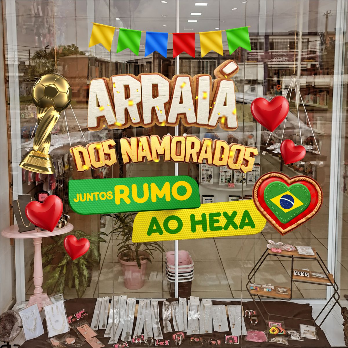 Adesivo Vitrine Copa do Mundo N9