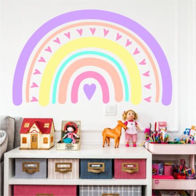 Adesivo de Parede Infantil Arco-íris Lilás