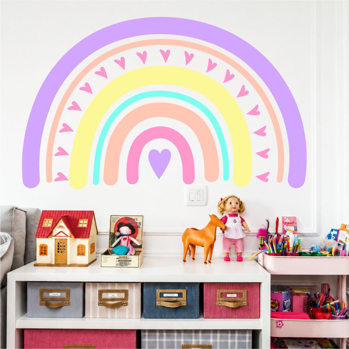 Adesivo de Parede Infantil Arco-íris Lilás