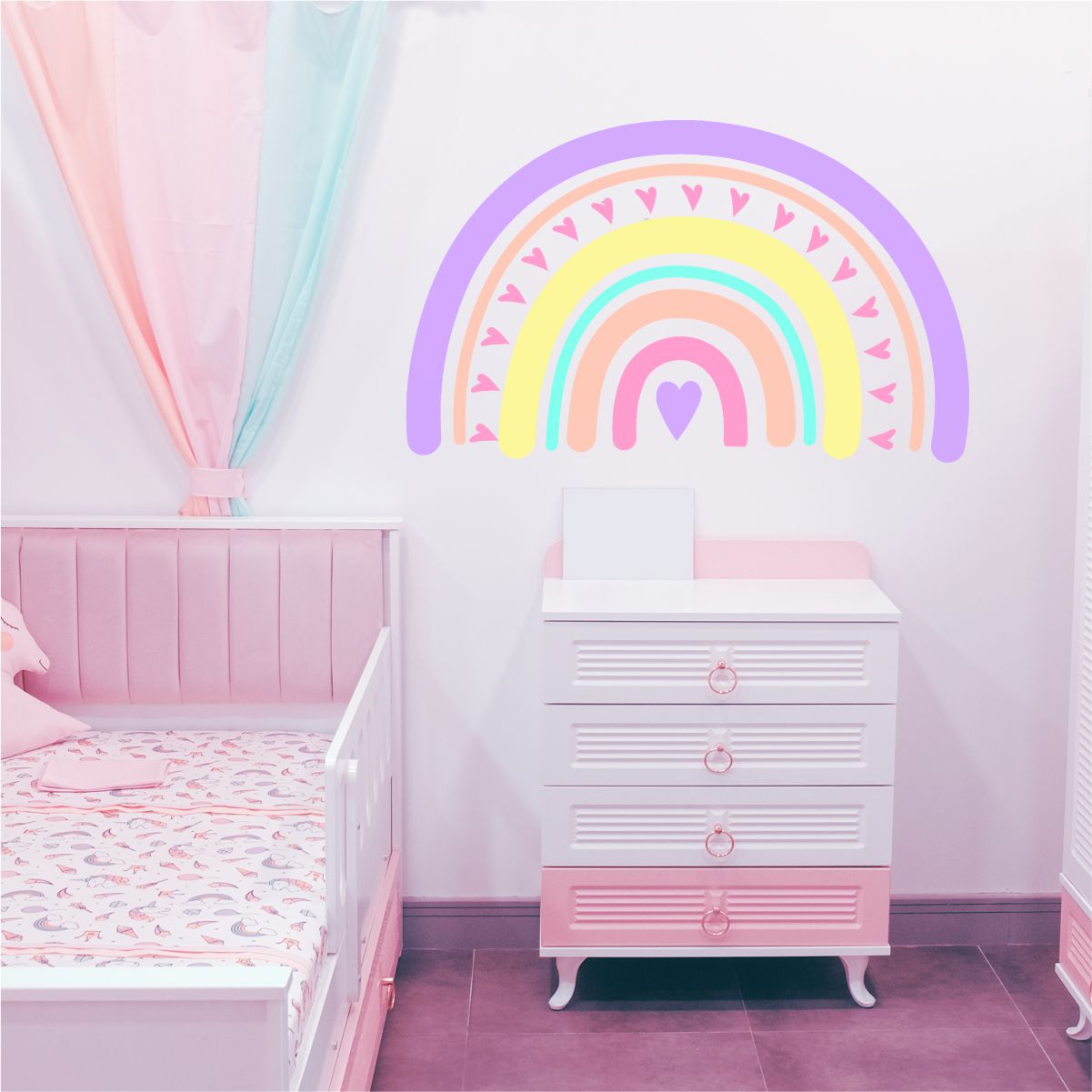 Adesivo de Parede Infantil Arco-íris Lilás - Imagem 2