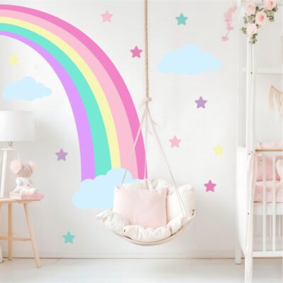 Adesivo De Parede Infantil Arco-íris Lateral
