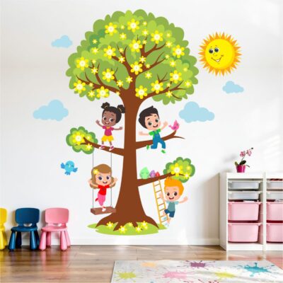 Adesivo De Parede Infantil Árvore Kids