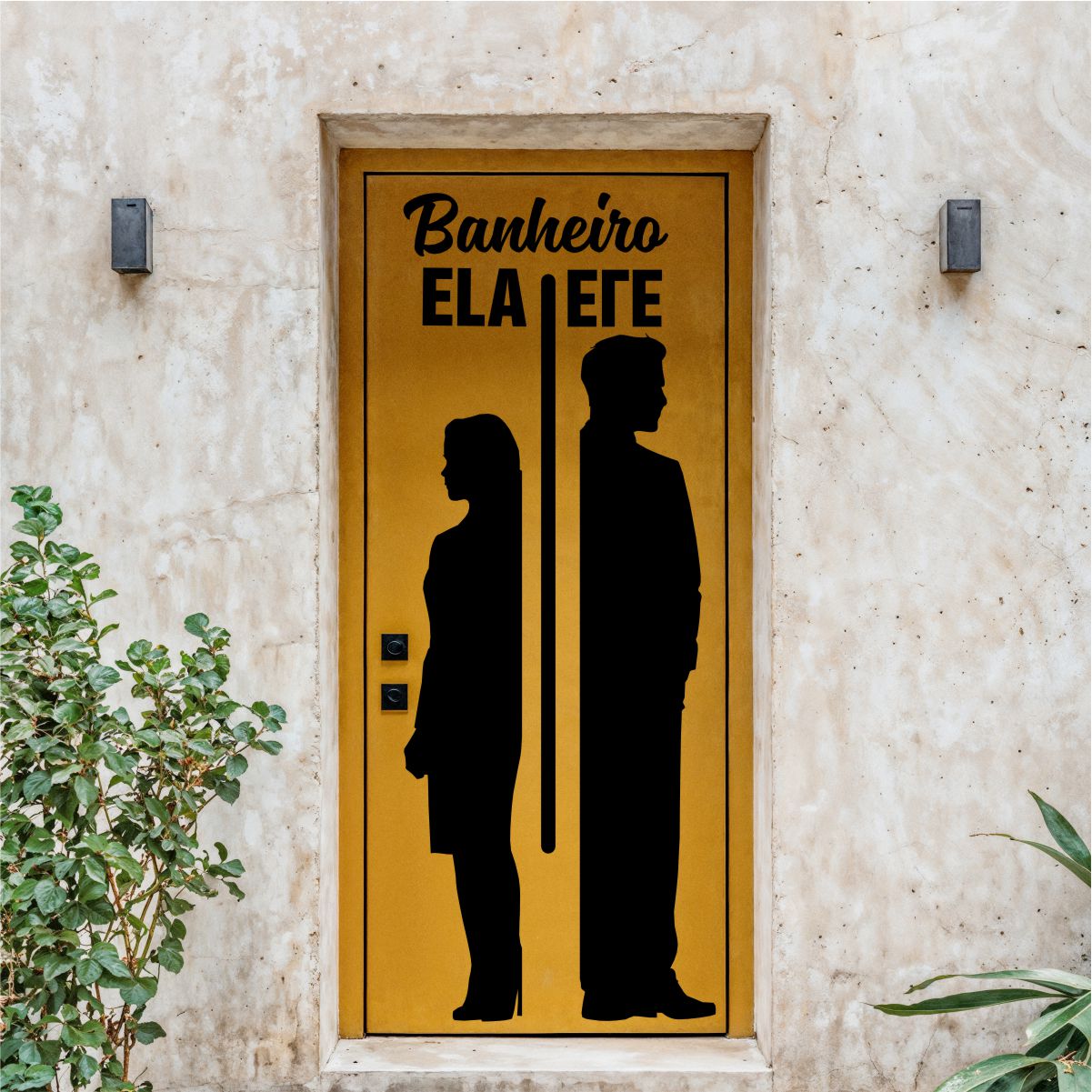 Adesivo Decorativo Sinalizador Banheiro Ele E Ela - Imagem 2