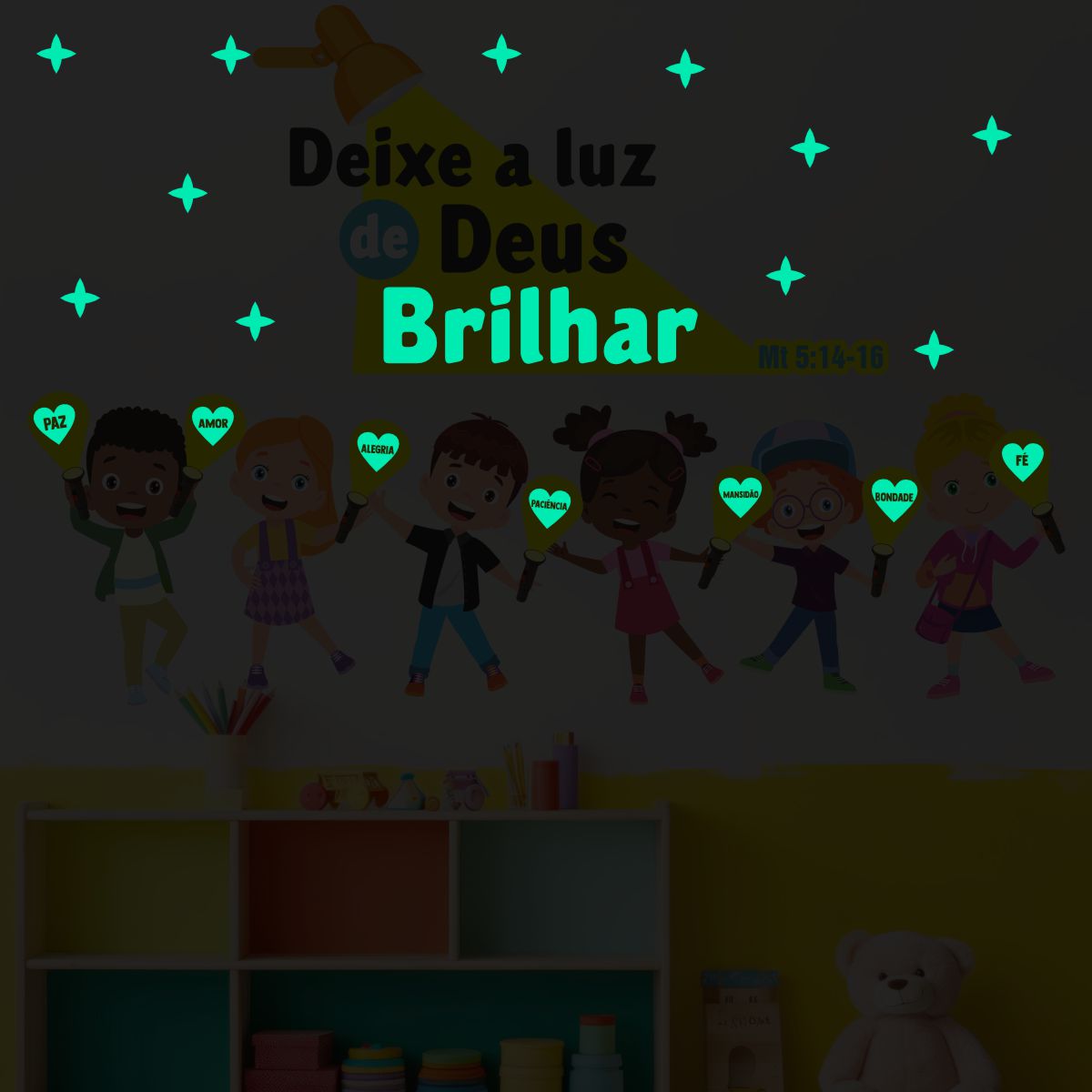 Adesivo de Parede Brilha no Escuro Luz de Deus - Imagem 2