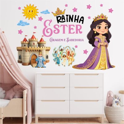 Adesivo De Parede Infantil Bíblico Rainha Ester