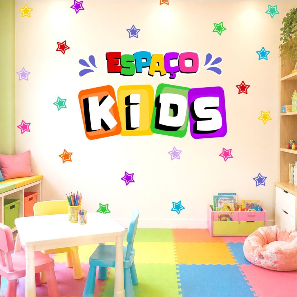 Adesivo De Parede Infantil Escrita Espaço Kids
