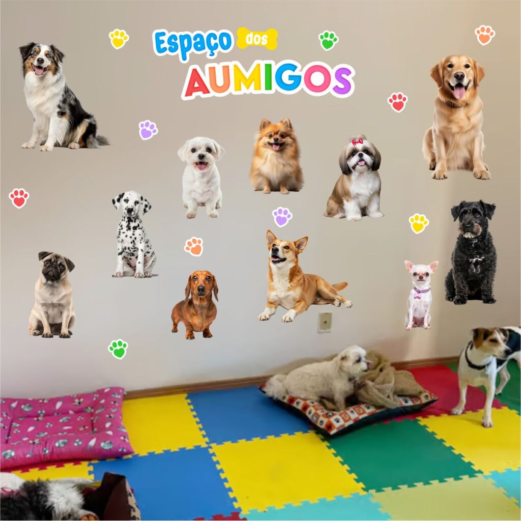 Adesivo De Parede Espaço Pet Aumigos