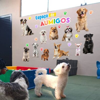 Adesivo De Parede Espaço Pet Aumigos