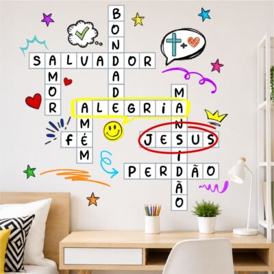 Adesivo De Parede Palavras Cruzadas Cristã