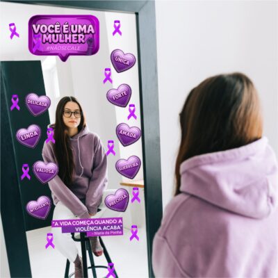 Adesivo Decorativo para Espelho Agosto Lilás