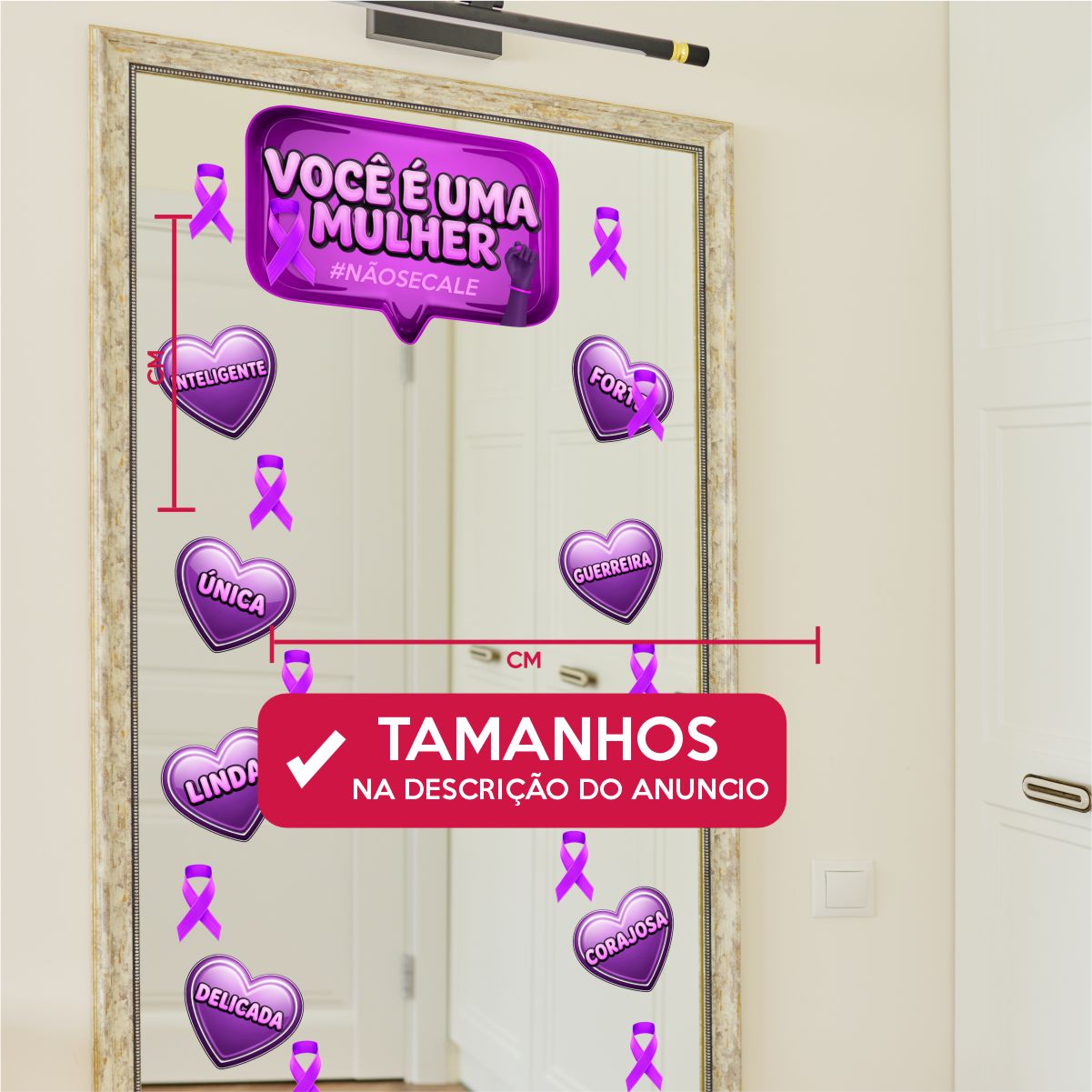 Adesivo Decorativo para Espelho Agosto Lilás - Imagem 3