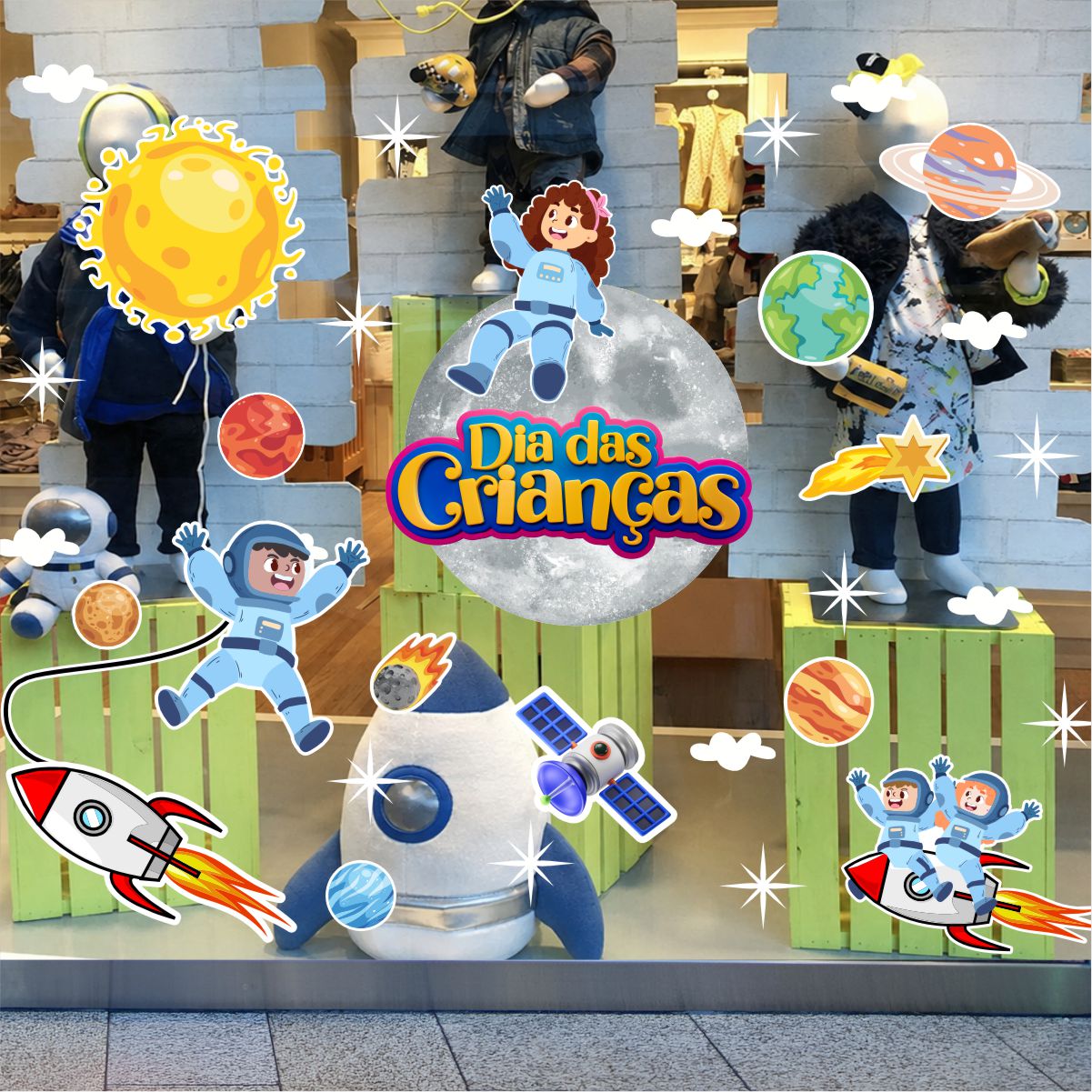 Adesivo Vitrine dia das Crianças N19