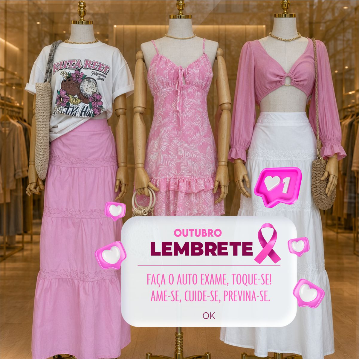 Adesivo Vitrine Outubro Rosa N9 - Imagem 2