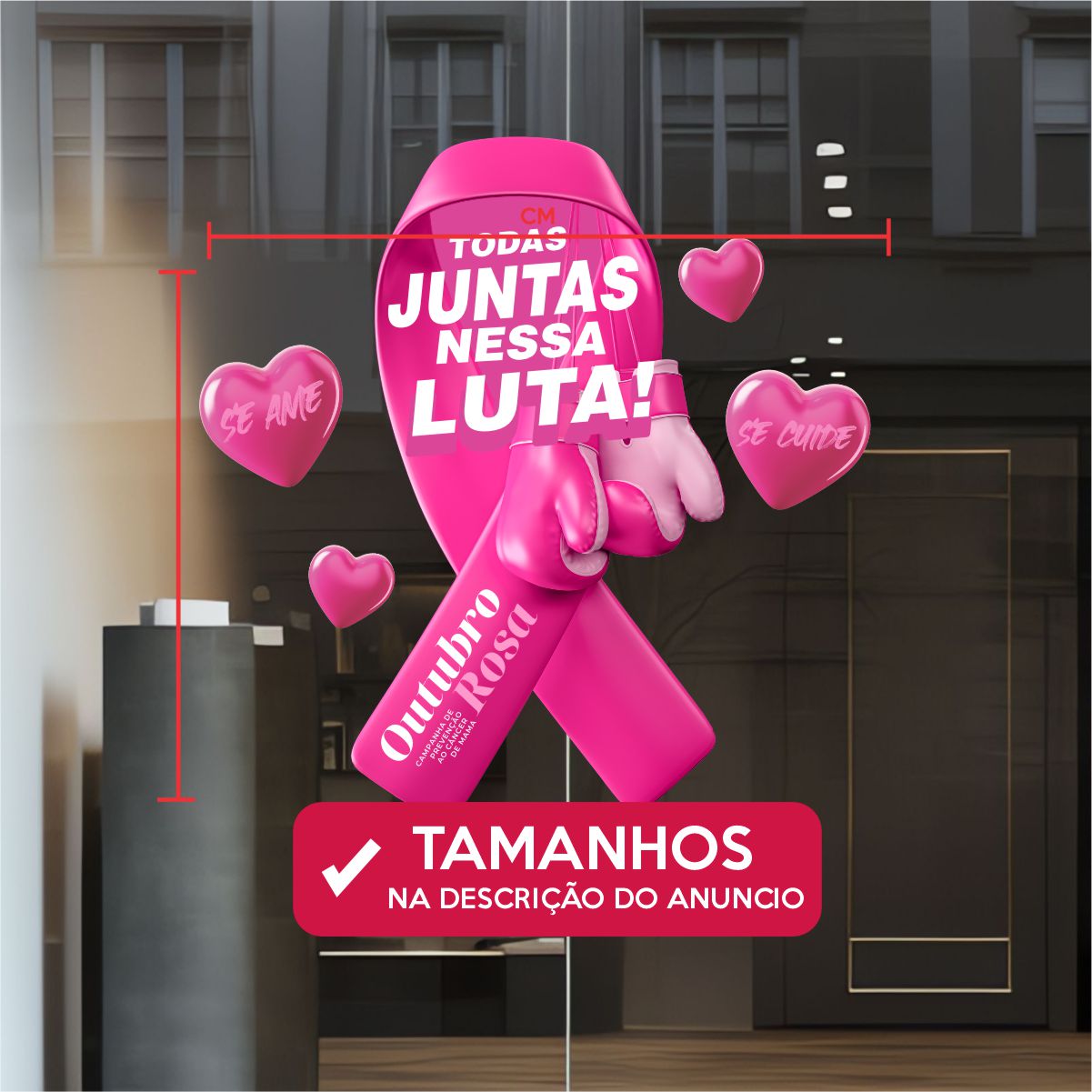 Adesivo Vitrine Outubro Rosa N10 - Imagem 3