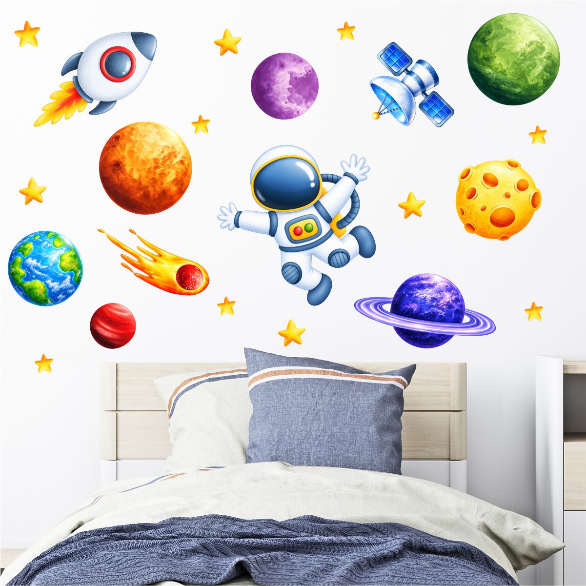 Adesivo de Parede Infantil Astronauta Espaço