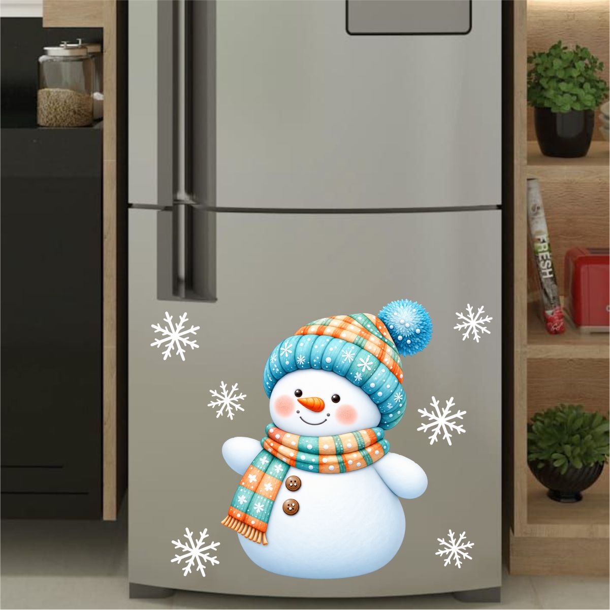 Adesivo De Geladeira Boneco De Neve - Imagem 2