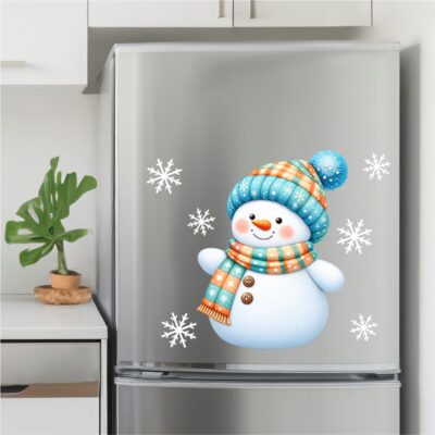 Adesivo De Geladeira Boneco De Neve