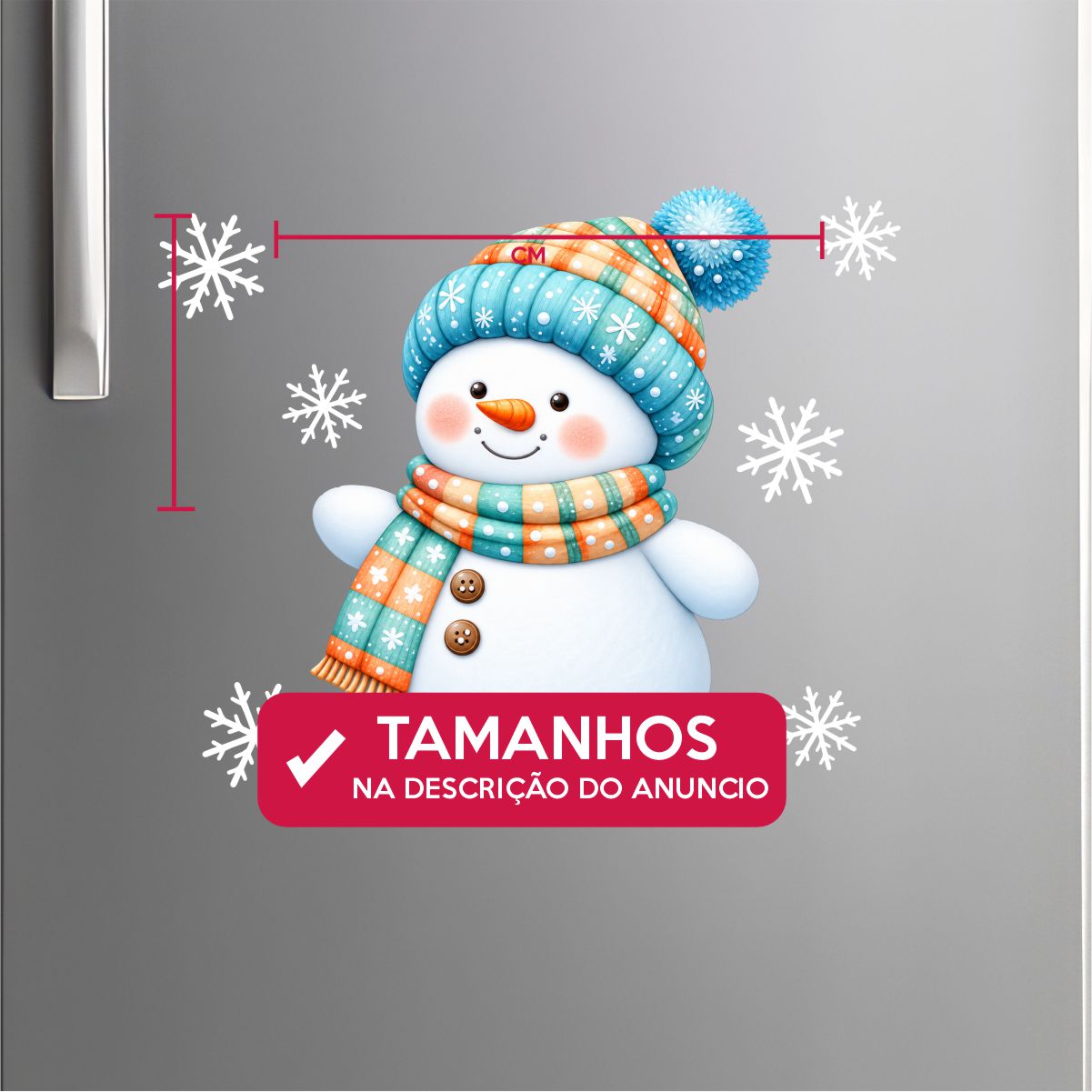 Adesivo De Geladeira Boneco De Neve - Imagem 3